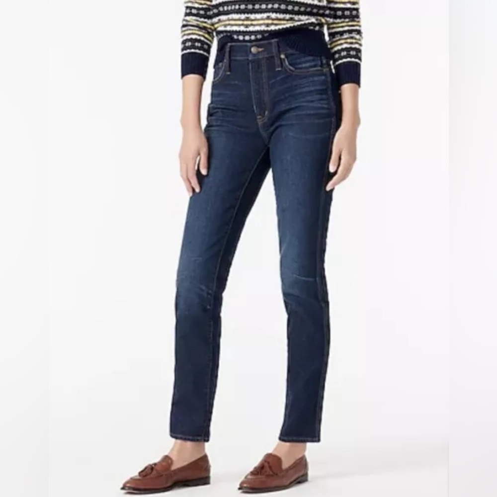 J Crew Women's Dark Blue 10” Vintage Straight Leg Ankle Jeans Sz 26